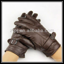 men genuine leather brown smartphone glove